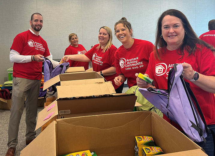 volunteers at Aramark HQ